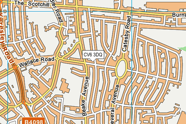 CV6 3DQ map - OS VectorMap District (Ordnance Survey)
