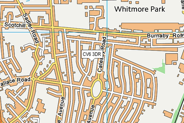 CV6 3DR map - OS VectorMap District (Ordnance Survey)