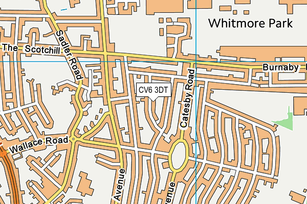 CV6 3DT map - OS VectorMap District (Ordnance Survey)