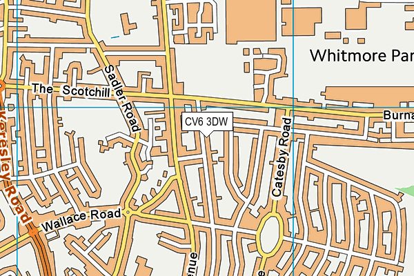 CV6 3DW map - OS VectorMap District (Ordnance Survey)
