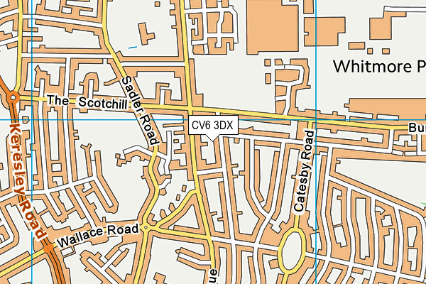 CV6 3DX map - OS VectorMap District (Ordnance Survey)