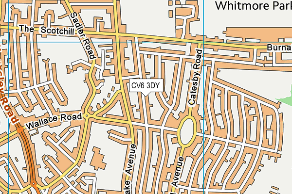 CV6 3DY map - OS VectorMap District (Ordnance Survey)