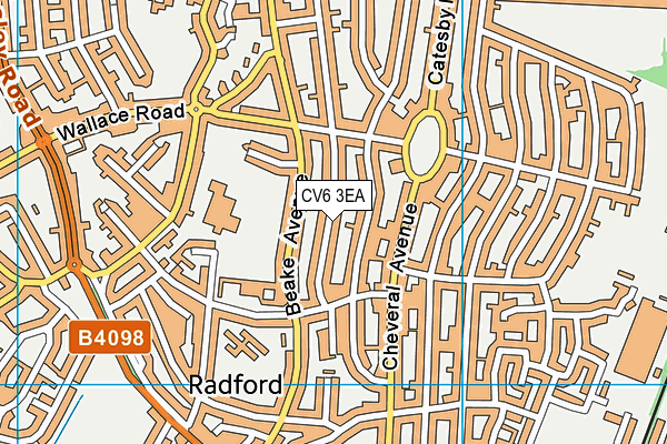 CV6 3EA map - OS VectorMap District (Ordnance Survey)