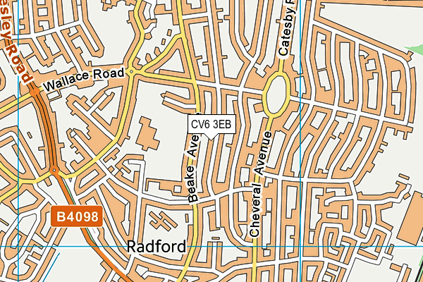 CV6 3EB map - OS VectorMap District (Ordnance Survey)