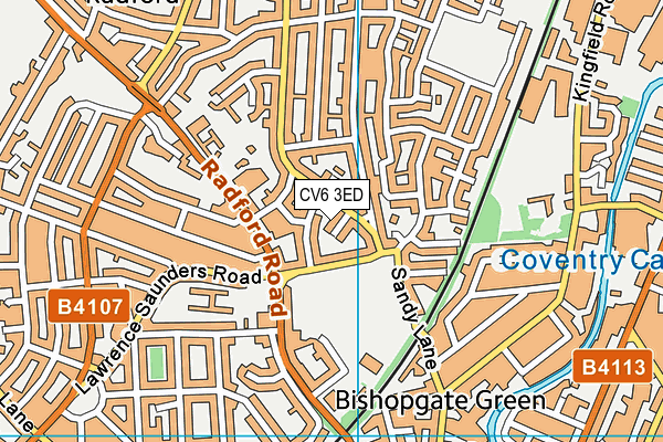 CV6 3ED map - OS VectorMap District (Ordnance Survey)