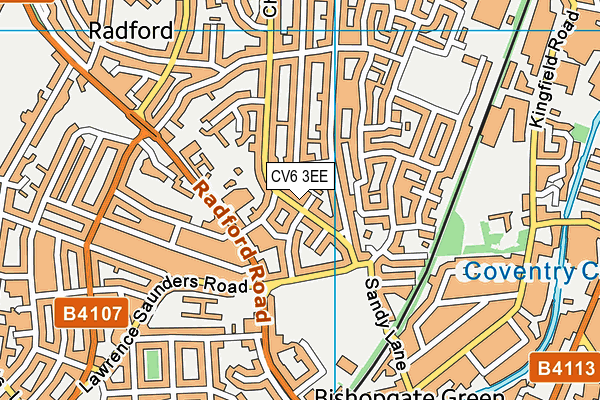 CV6 3EE map - OS VectorMap District (Ordnance Survey)