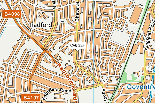 CV6 3EF map - OS VectorMap District (Ordnance Survey)