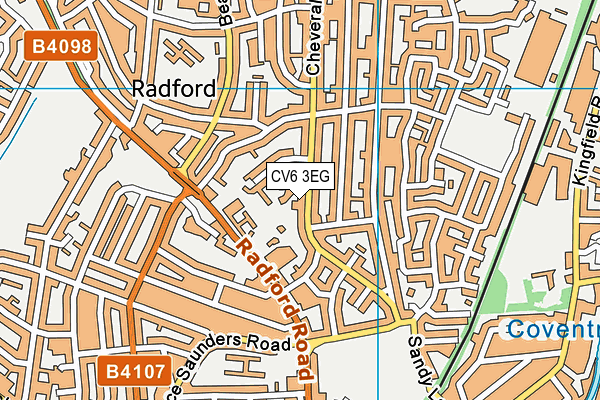 CV6 3EG map - OS VectorMap District (Ordnance Survey)