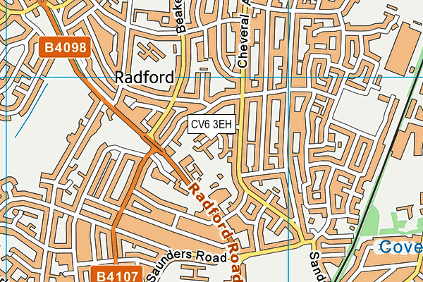 CV6 3EH map - OS VectorMap District (Ordnance Survey)