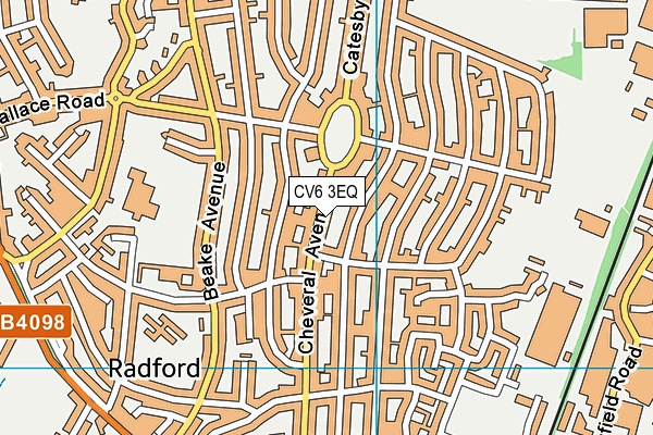 CV6 3EQ map - OS VectorMap District (Ordnance Survey)