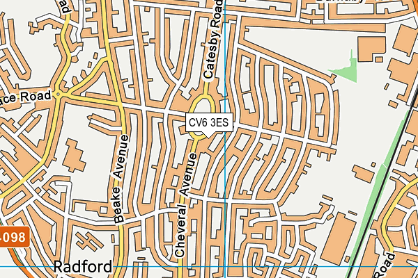 CV6 3ES map - OS VectorMap District (Ordnance Survey)