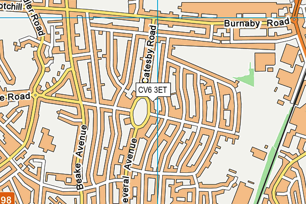 CV6 3ET map - OS VectorMap District (Ordnance Survey)