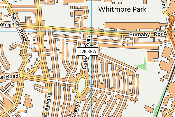 CV6 3EW map - OS VectorMap District (Ordnance Survey)