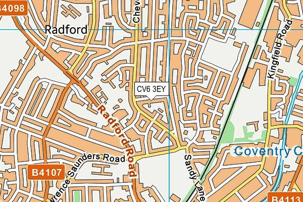 CV6 3EY map - OS VectorMap District (Ordnance Survey)