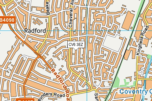 CV6 3EZ map - OS VectorMap District (Ordnance Survey)