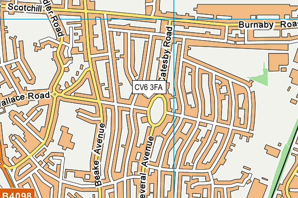 CV6 3FA map - OS VectorMap District (Ordnance Survey)