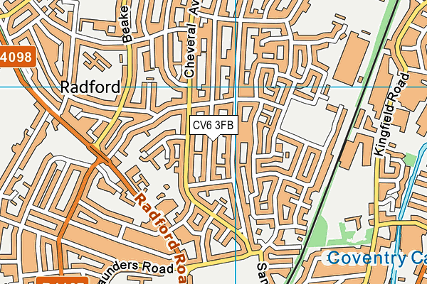 CV6 3FB map - OS VectorMap District (Ordnance Survey)