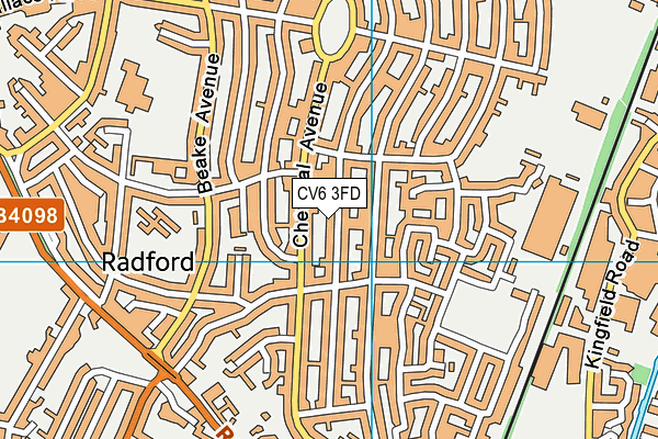 CV6 3FD map - OS VectorMap District (Ordnance Survey)