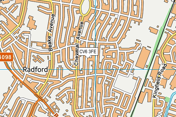 CV6 3FE map - OS VectorMap District (Ordnance Survey)