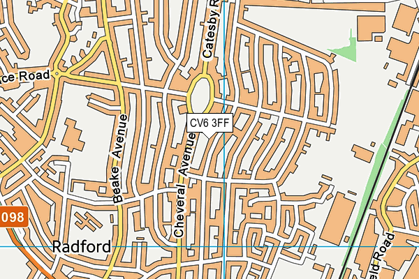 CV6 3FF map - OS VectorMap District (Ordnance Survey)