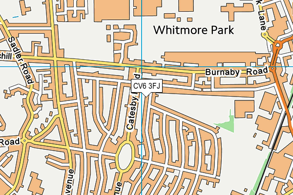 CV6 3FJ map - OS VectorMap District (Ordnance Survey)