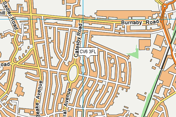 CV6 3FL map - OS VectorMap District (Ordnance Survey)
