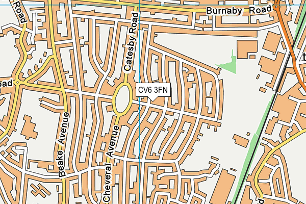 CV6 3FN map - OS VectorMap District (Ordnance Survey)