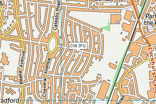 CV6 3FQ map - OS VectorMap District (Ordnance Survey)