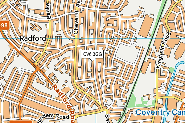 CV6 3GG map - OS VectorMap District (Ordnance Survey)