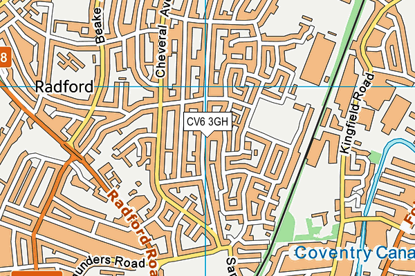 CV6 3GH map - OS VectorMap District (Ordnance Survey)