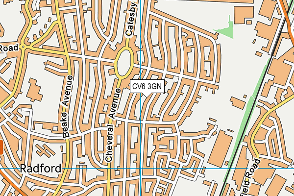 CV6 3GN map - OS VectorMap District (Ordnance Survey)