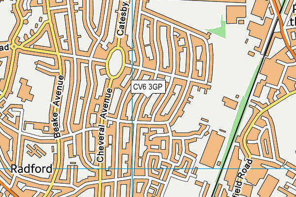 CV6 3GP map - OS VectorMap District (Ordnance Survey)