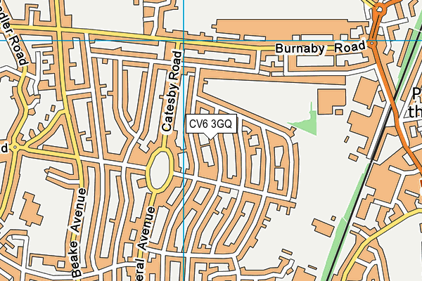 CV6 3GQ map - OS VectorMap District (Ordnance Survey)