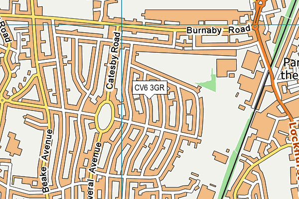 CV6 3GR map - OS VectorMap District (Ordnance Survey)