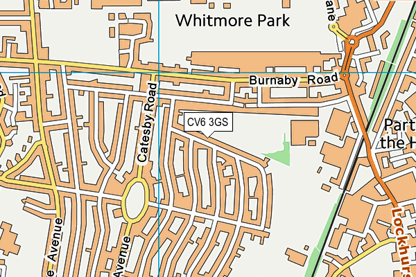 CV6 3GS map - OS VectorMap District (Ordnance Survey)