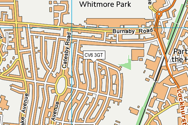 CV6 3GT map - OS VectorMap District (Ordnance Survey)