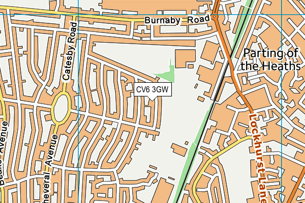 CV6 3GW map - OS VectorMap District (Ordnance Survey)