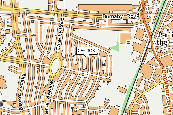 CV6 3GX map - OS VectorMap District (Ordnance Survey)