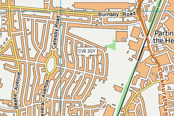 CV6 3GY map - OS VectorMap District (Ordnance Survey)