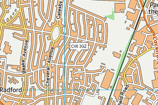 CV6 3GZ map - OS VectorMap District (Ordnance Survey)