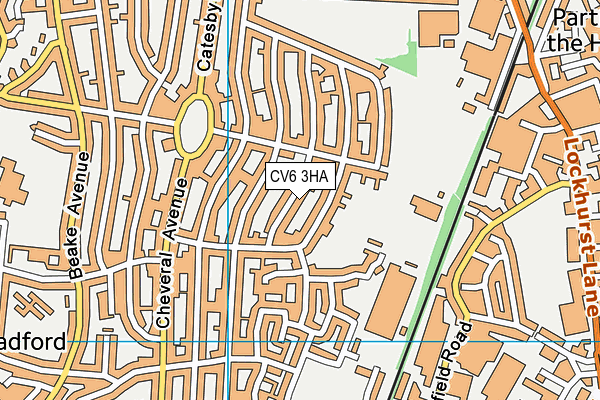 CV6 3HA map - OS VectorMap District (Ordnance Survey)