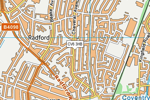 CV6 3HB map - OS VectorMap District (Ordnance Survey)