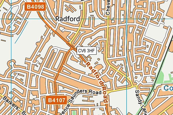 CV6 3HF map - OS VectorMap District (Ordnance Survey)