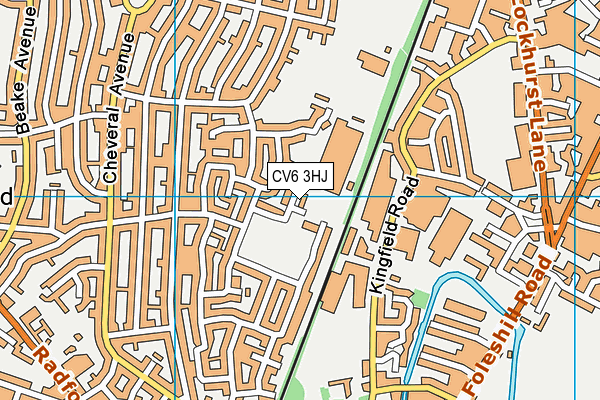 CV6 3HJ map - OS VectorMap District (Ordnance Survey)