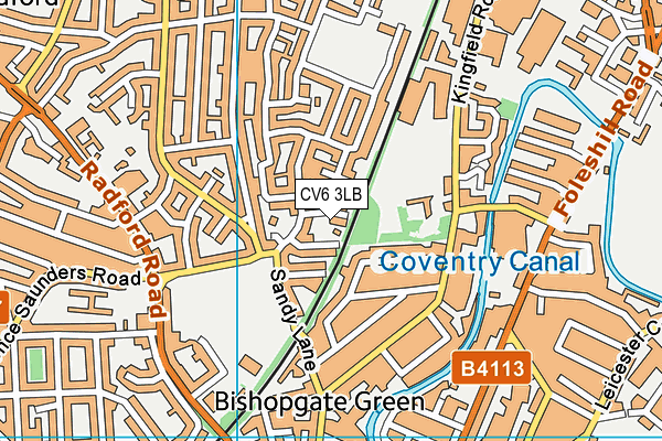 CV6 3LB map - OS VectorMap District (Ordnance Survey)