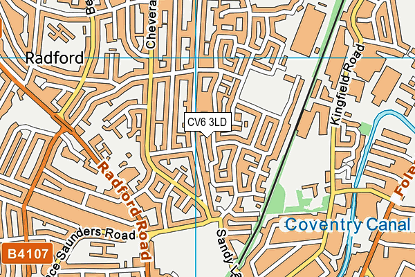 CV6 3LD map - OS VectorMap District (Ordnance Survey)