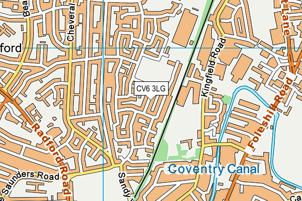 CV6 3LG map - OS VectorMap District (Ordnance Survey)