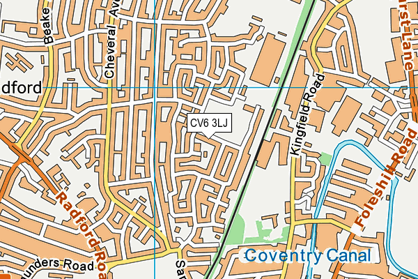 CV6 3LJ map - OS VectorMap District (Ordnance Survey)