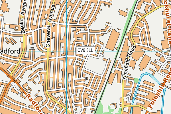 CV6 3LL map - OS VectorMap District (Ordnance Survey)