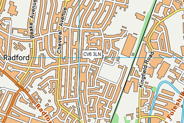 CV6 3LN map - OS VectorMap District (Ordnance Survey)